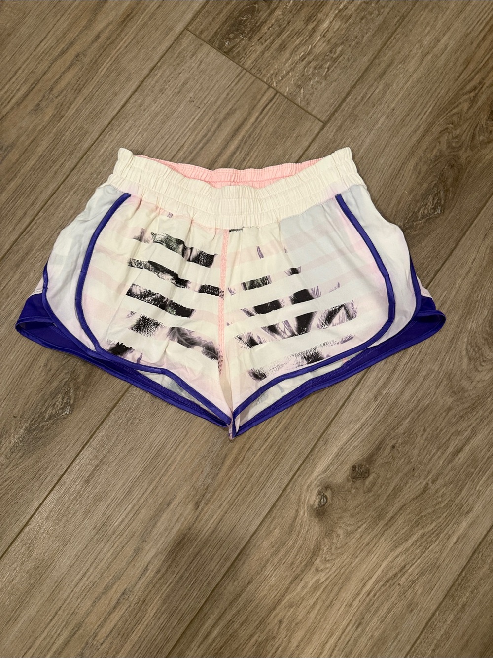 lululemon athletica White Running Shorts with Purple Trim